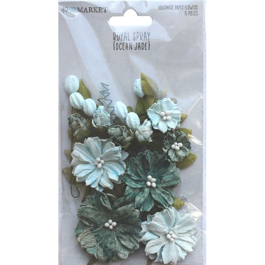 49 And Market Royal Spray Ocean Jade Paper Flowers